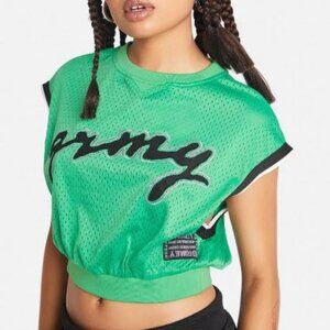 Grimey Sleeveless Athletic Mesh Crop Tank Top Size L Green